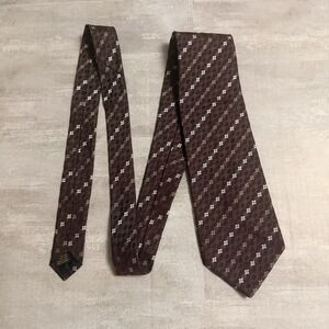 Men's ALLEA MILANO x Nordstrom 100% Silk Necktie 58" x‎ 4" Burgundy Maroon White